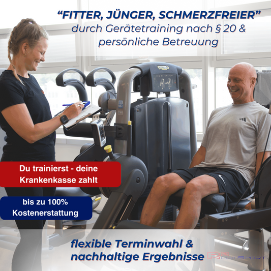 meinGerätekrafttraining §20 Kurs  – Individuell betreut auf der Trainingsfläche