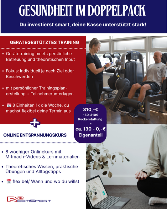 Gesundheit im Doppelpack meinGerätekrafttraining §20 Kurs + online  Entspannungskurs